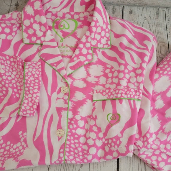 Victoria Secret Pink White Flannel Pajama 2 Piece Set - Picture 4 of 6